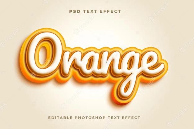 3d orange text effect template 72785 521