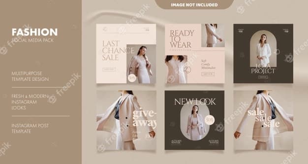 aesthetic social media feed post template fashion business 123371 165