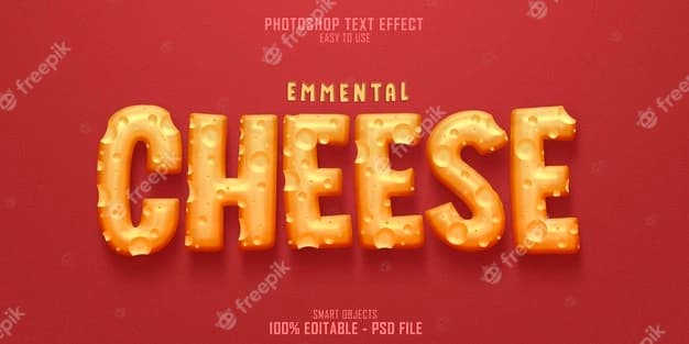 emmental cheese 3d text style effect template 145451 411