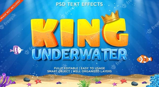king underwater text effect template 222623 247