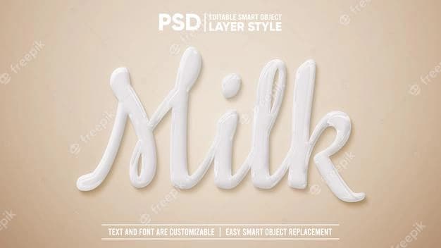liquid milk drop clean white editable layer style smart object text effect 128685 219