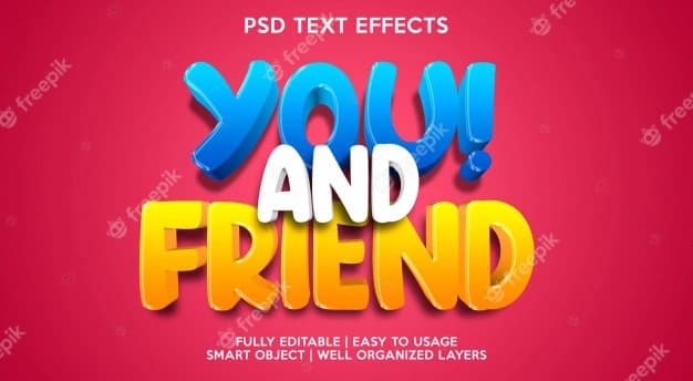 you friend text effect template 222623 212
