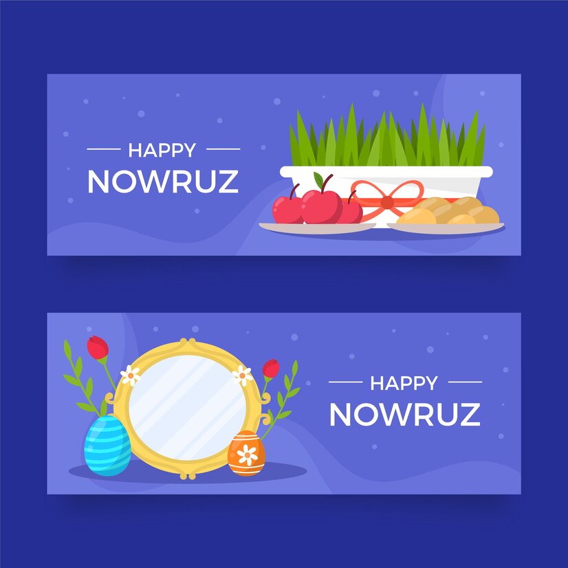 flat nowruz horizontal banners set 23 2149255768