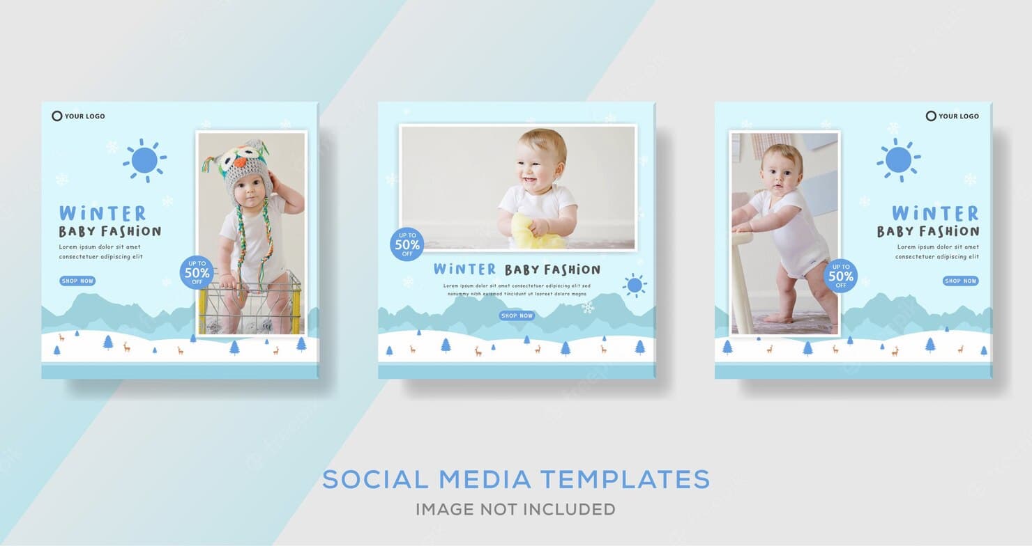 winter baby fashion sale social media post templates 180271 282