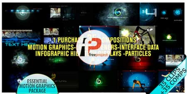 Motion Graphic Displays And Particles Bundle Pack