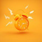 simple yellow alarm clock minimalism design 3d render 165683 5