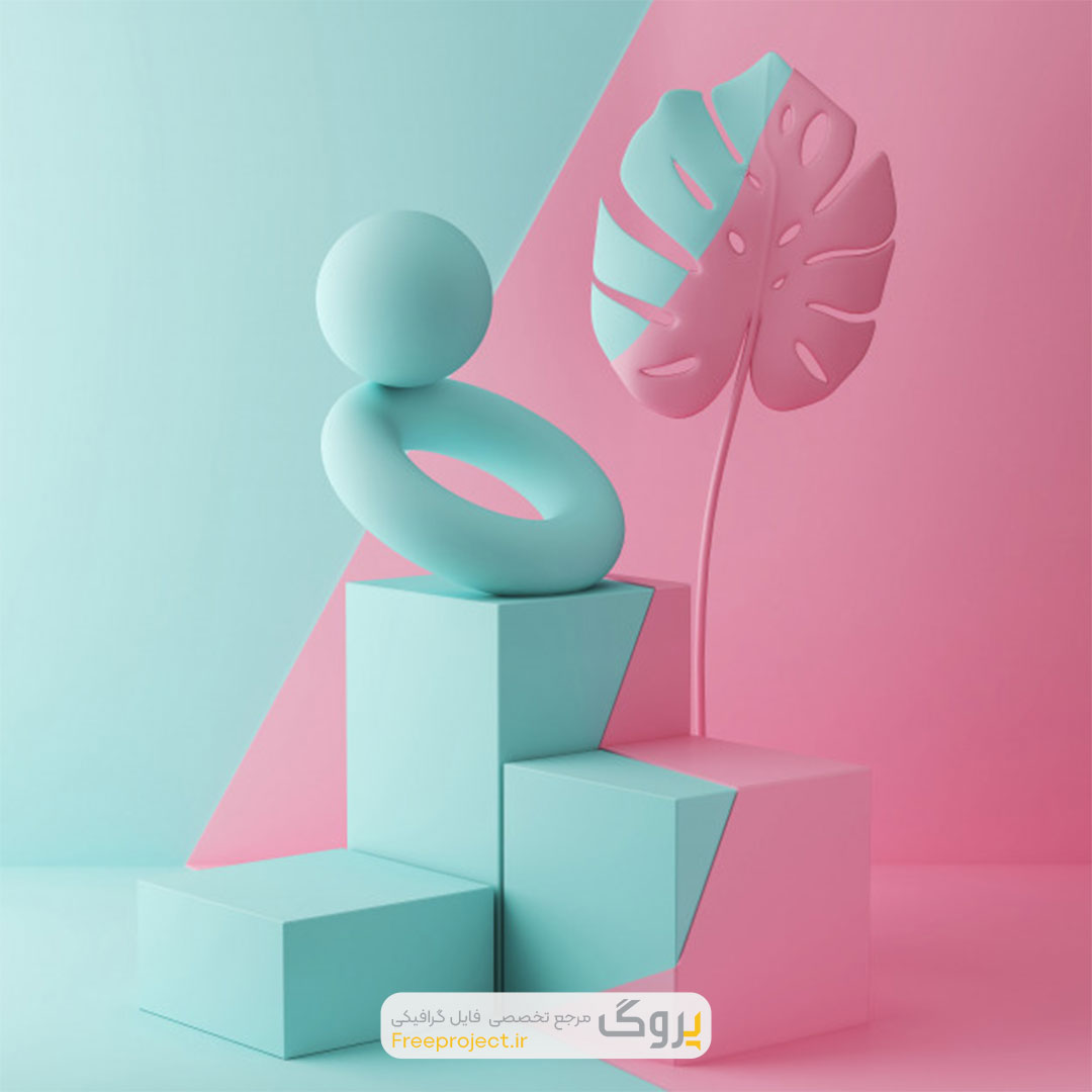 عکس استوک پس زمینه سه بعدی رنگی پاستلی