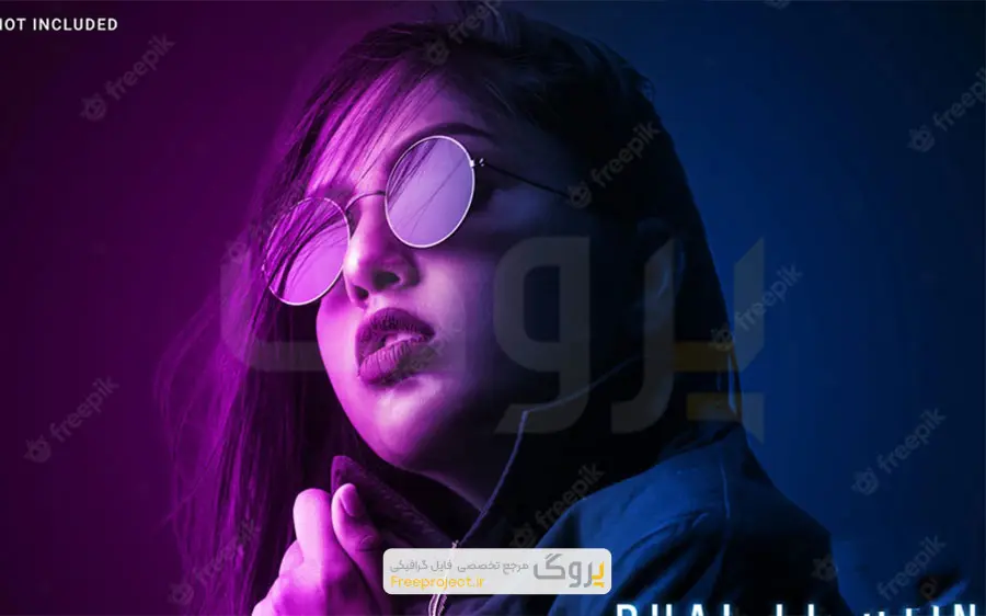قالب افکت نورپردازی دوگانه برای عکس