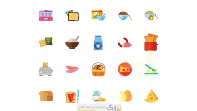 مجموعه آیکون صبحانه با فرمت EPS و Ai