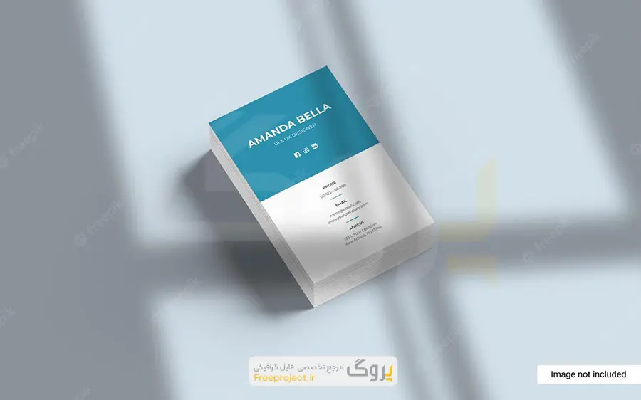 موکاپ کارت ویزیت عمودی با فرمت PSD